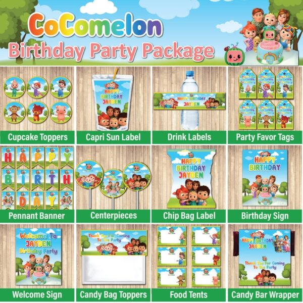 editable cocomelon party printable