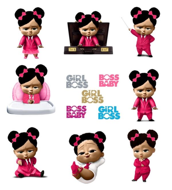 Printable Girl Boss Baby Clipart PNG