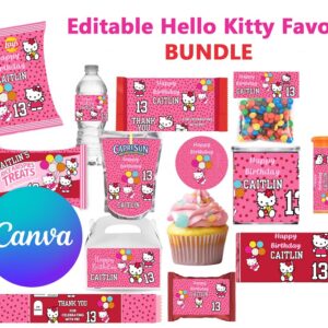 editable hello kitty favor templates