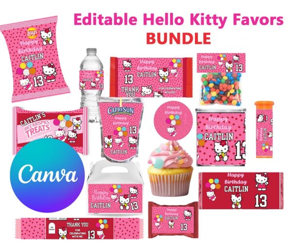 editable hello kitty favor templates